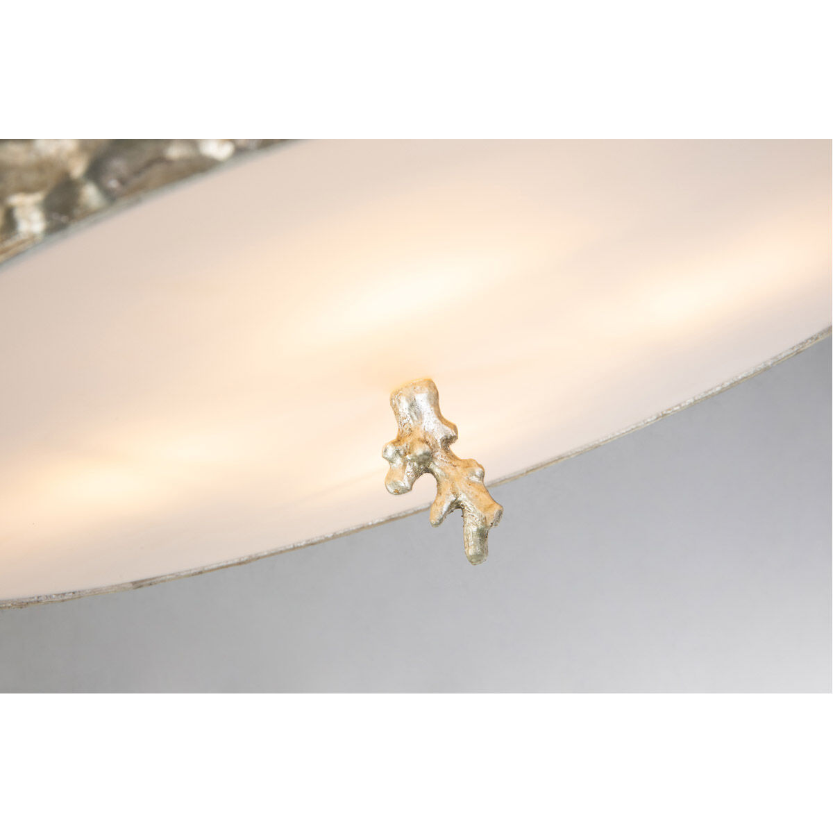 Trellis 4 Light Silver leaf Bath/Flush Mounts Ceiling Light in Silver Leaf with Antique